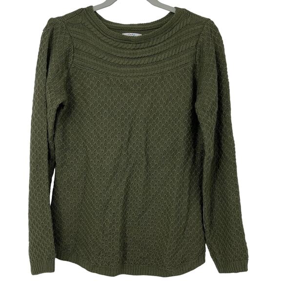 CROFT & BARROW HUNTER GREEN SOFT CLASSIC CHIC KNIT SWEATER SMALL - Picture 1 of 3
